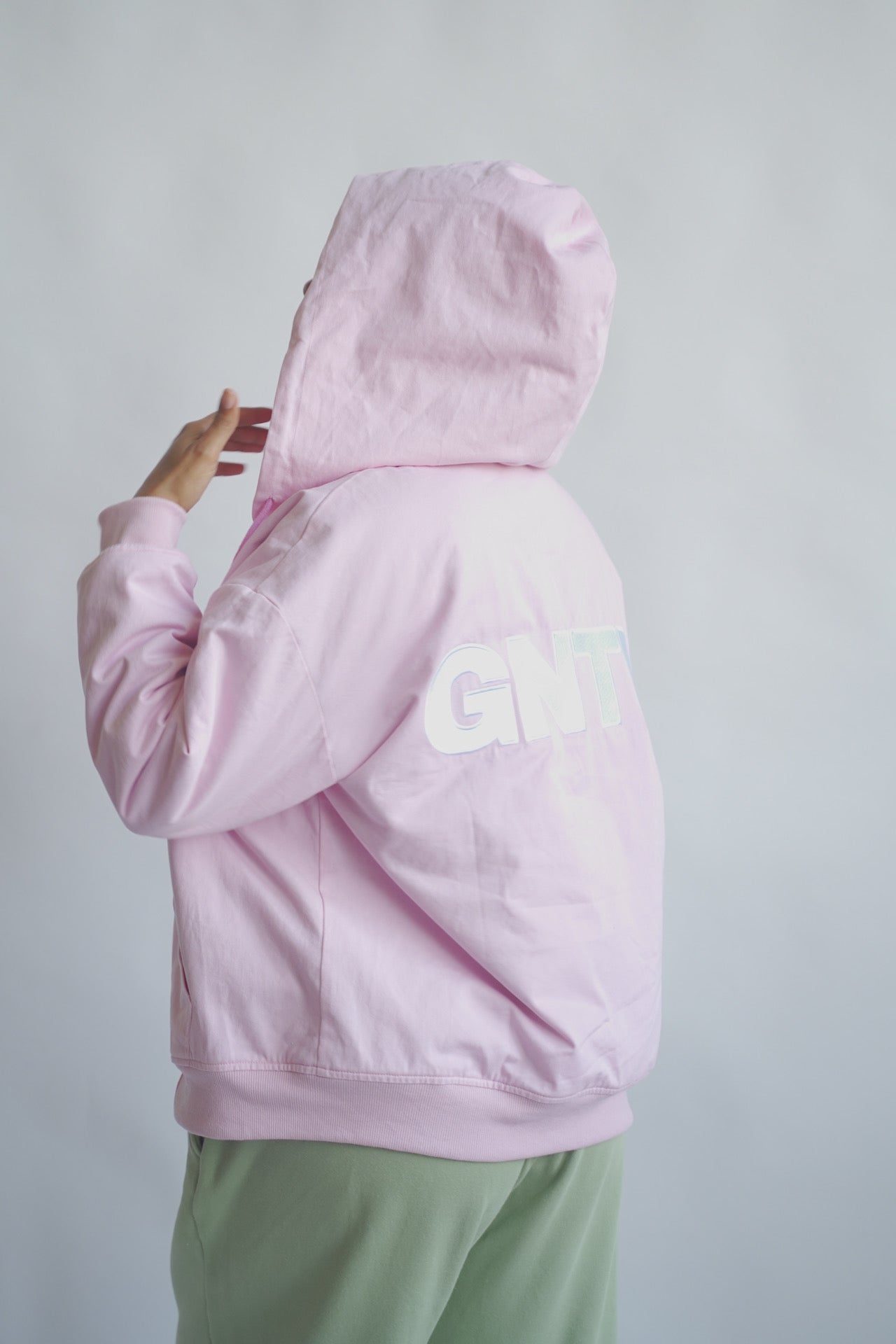 GNTL Satin Hoodie Zip-Up Jacket