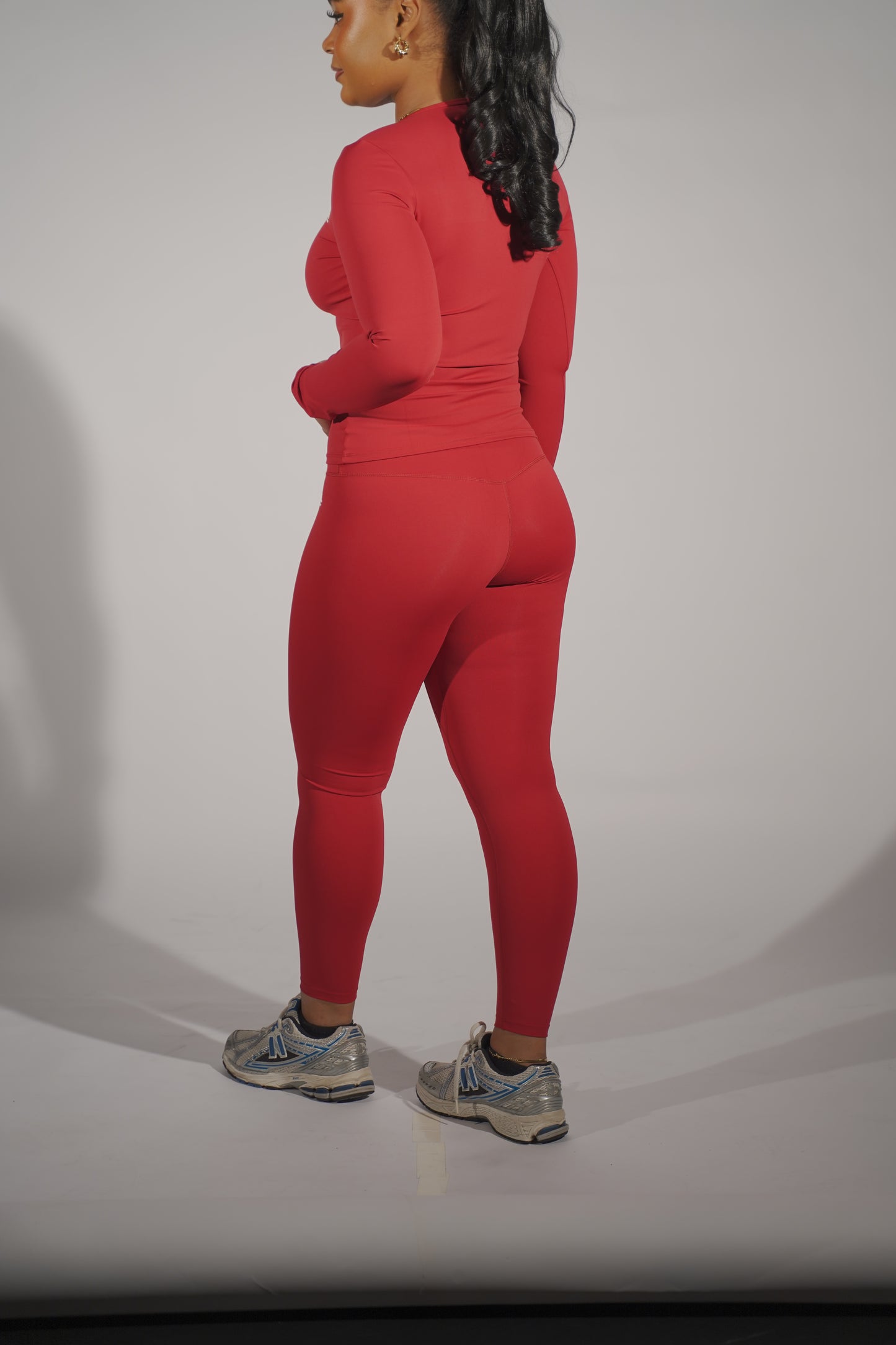 Red Seamless Long Sleeve Set