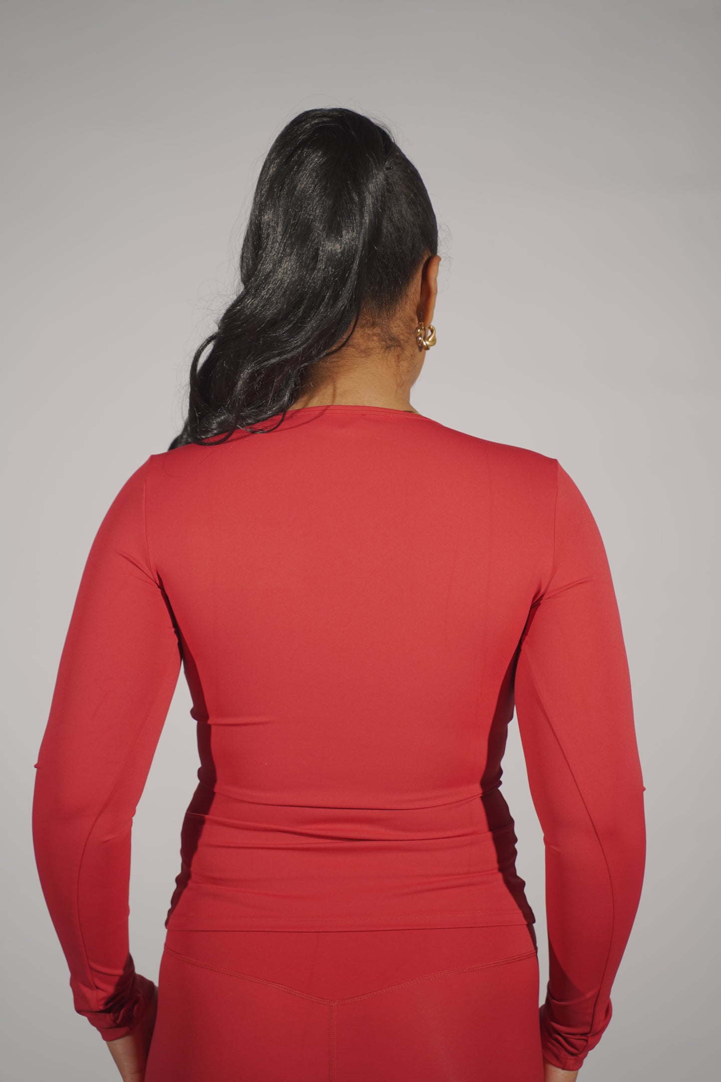 Red Seamless Long Sleeve Set