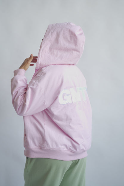 GNTL Satin Hoodie Zip-Up Jacket
