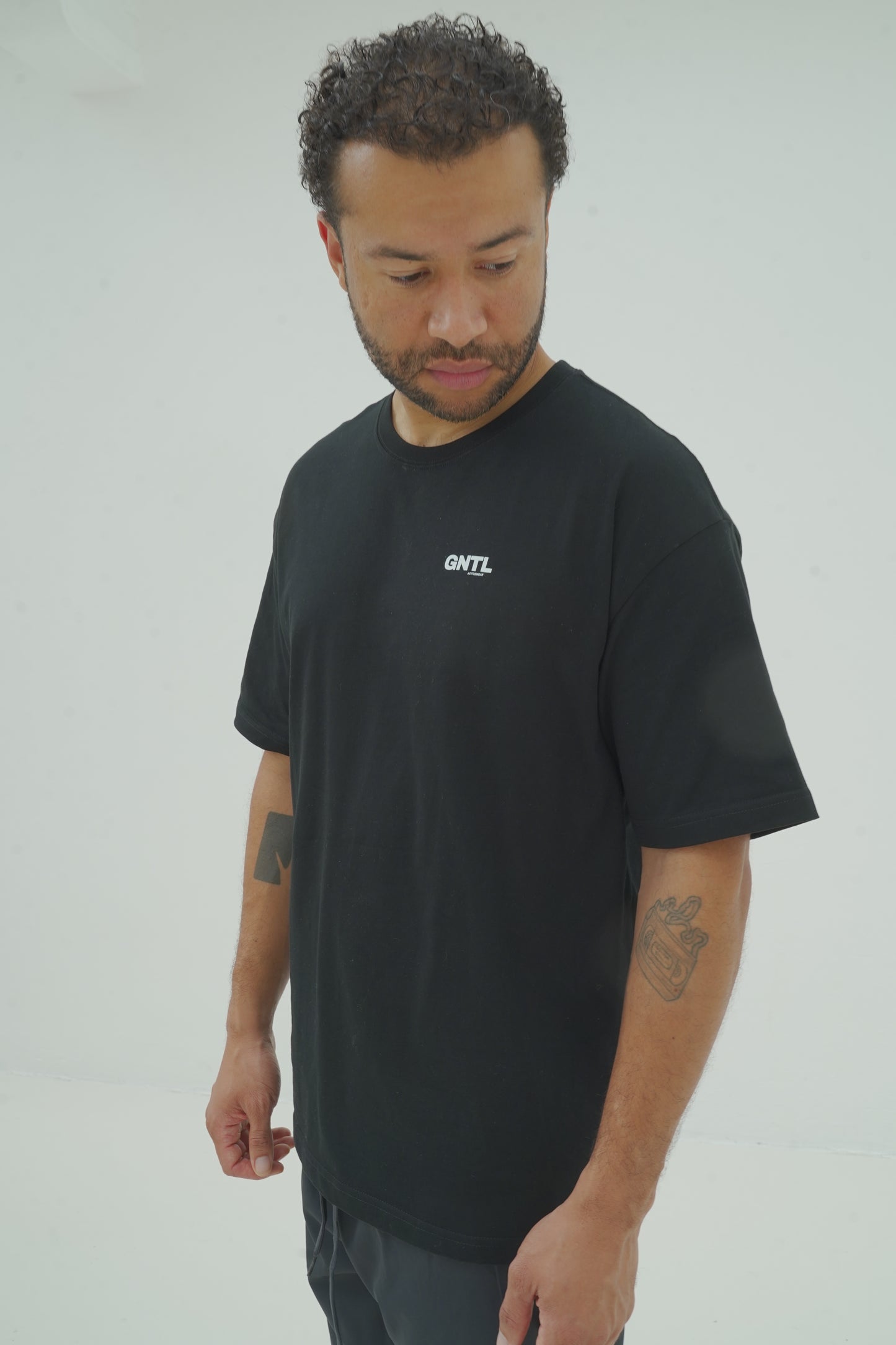 GNTL Oversized Unisex Black Tee