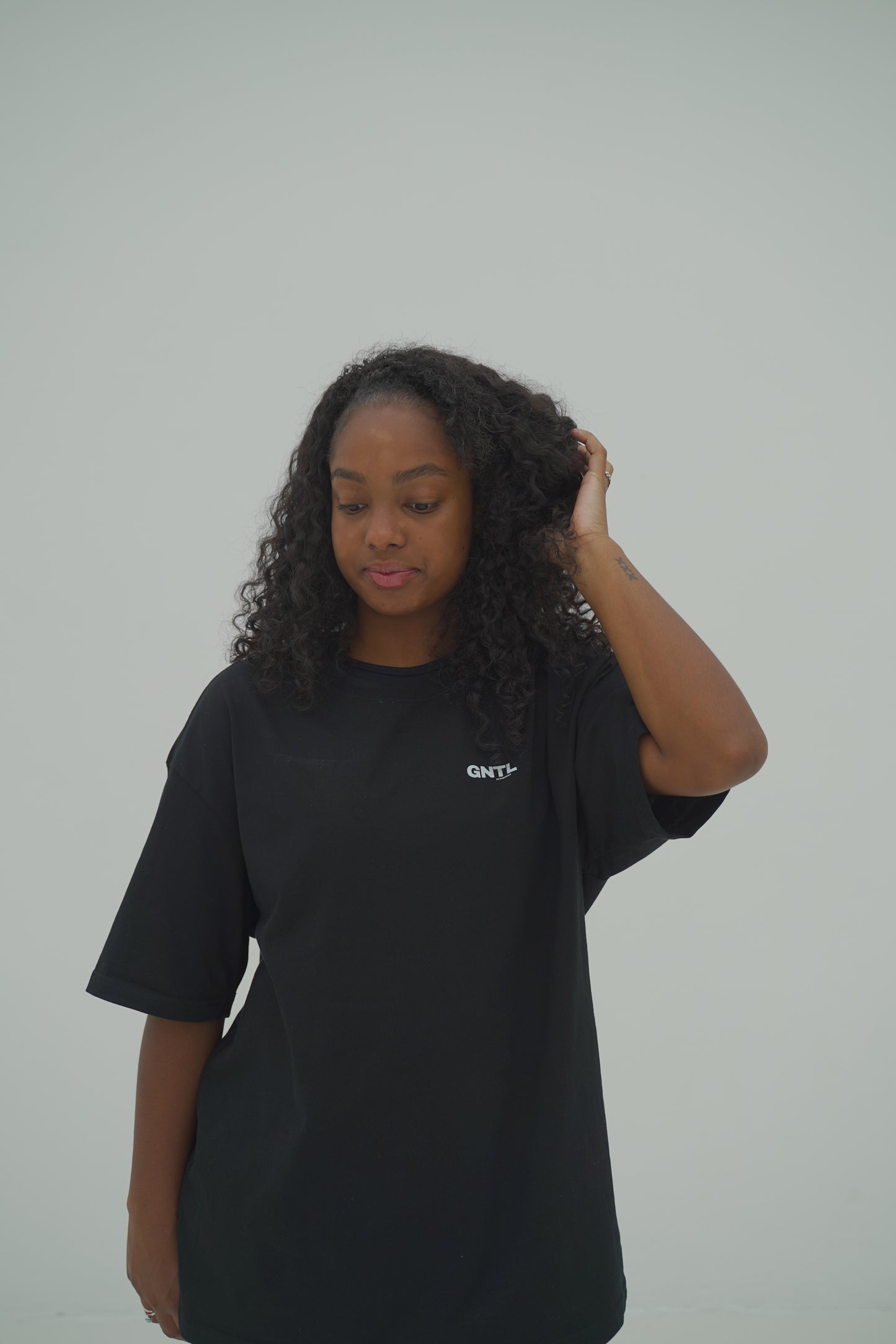 GNTL Oversized Unisex Black Tee