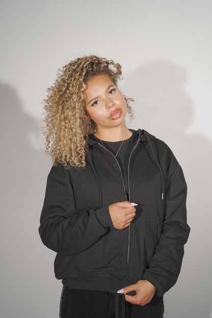 GNTL Satin Hoodie Zip-Up Jacket